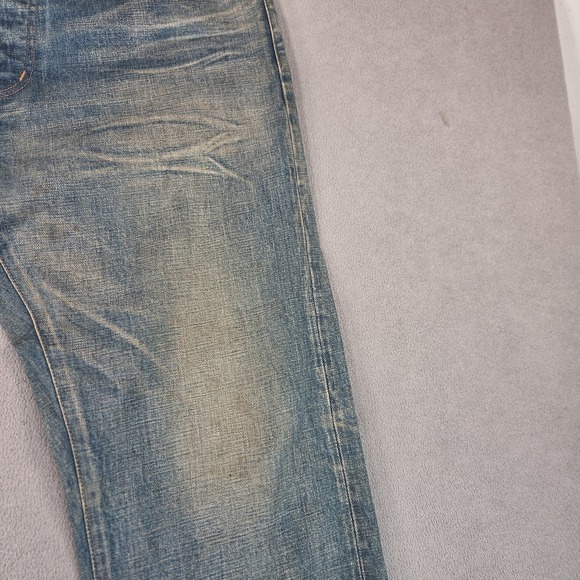 Japanese Selvedge Jeans Mens 34x27 Whiskers Honeycomb Dirty Washed Out Altered - Picture 4 of 14